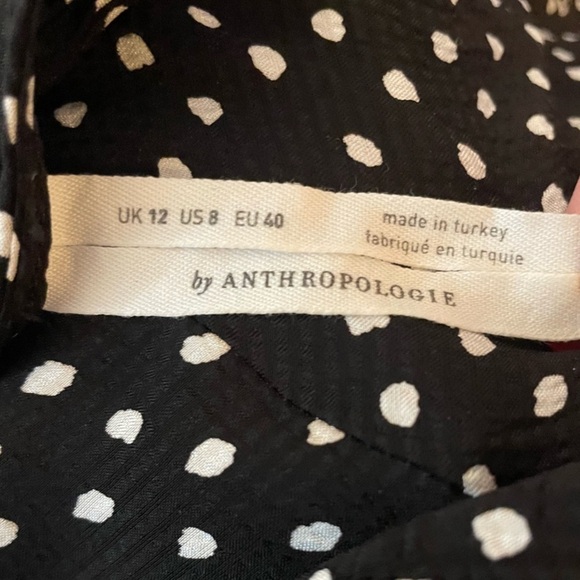 Anthropologie Agatha Midi Dress in Black & White Polka Dot with Open Back. Sz 8. - Picture 5 of 12